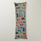 スポーティカラフルレーシングカーキッズパーソナライズされた ボディピロー (裏面 (縦))