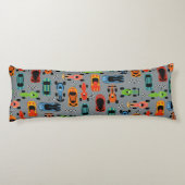 スポーティカラフルレーシングカーキッズパーソナライズされた ボディピロー (裏面)