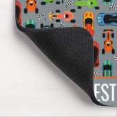 スポーティカラフルレーシングカーキッズパーソナライズされた マウスパッド (コーナー)