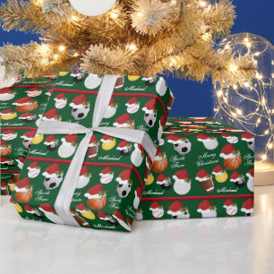 スポーティクリスマス DIY文字 ラッピングペーパー