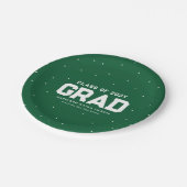 スポーティグラードアスリートグリーンパーソナライズされた卒業 ペーパープレート (アングル)