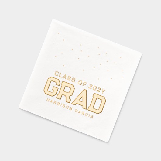 スポーティグラードアスリートパーソナライズされた卒業 箔ナプキン (左)