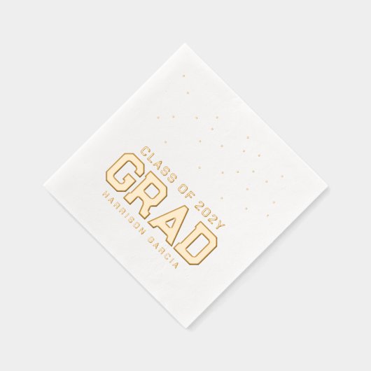 スポーティグラードアスリートパーソナライズされた卒業 箔ナプキン (右)