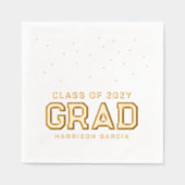 スポーティグラードアスリートパーソナライズされた卒業 箔ナプキン (正面)
