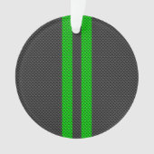 スポーティグリーンカーボンファイバースタイルレースストライプ オーナメント (正面)
