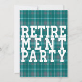 スポーティグリーンプレイド退職パーティの招待状 招待状 (裏面)