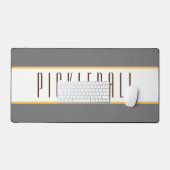 スポーティグレーホワイトレーシングストライプ文字 デスクマット (キーボード&マウス)