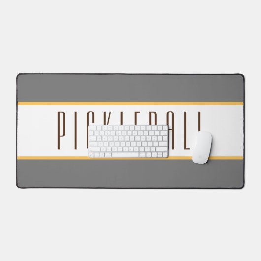 スポーティグレーホワイトレーシングストライプ文字 デスクマット (キーボード&マウス)