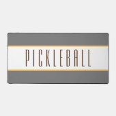 スポーティグレーホワイトレーシングストライプ文字 デスクマット (正面)