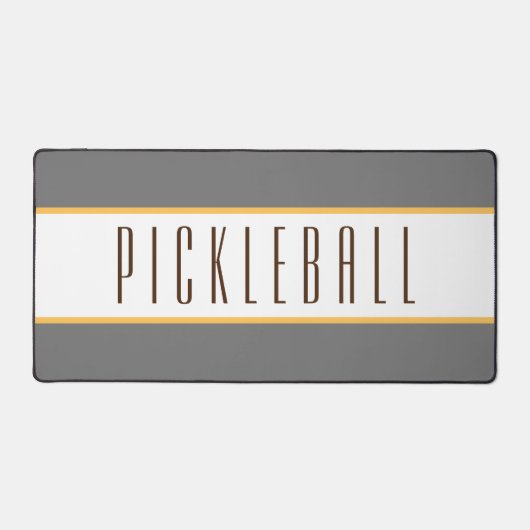 スポーティグレーホワイトレーシングストライプ文字 デスクマット (正面)