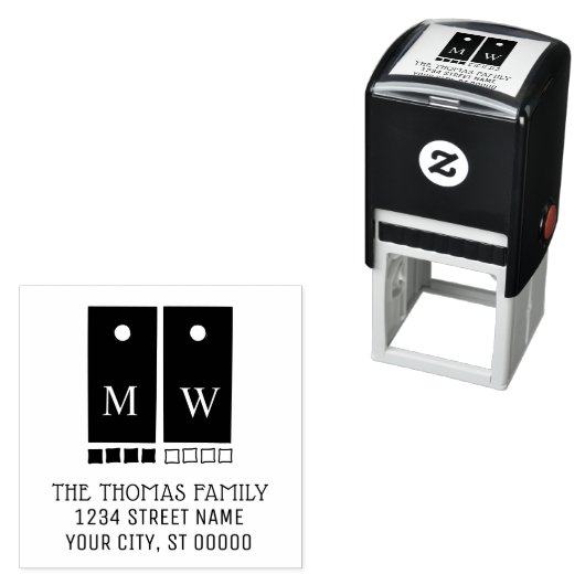 スポーティコーンホールトスゲームとバッグ名アドレス セルフインキングスタンプ (インサイチュ)