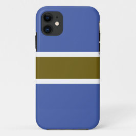 スポーティゴールデンオリーブストライプホワイトオンライトブルー iPhone 11 ケース
