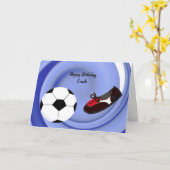 スポーティサッカーコーチ誕生日カード カード (黄色い花)