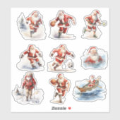 スポーティサンタクロースのクリスマス シール (シート)