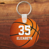 スポーティシンプルな女子バスケットボールのジャージー番号 キーホルダー (裏面)