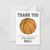 スポーティバスケットボールデザインありがとう ノートカード (正面)
