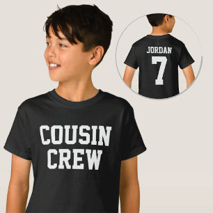 スポーティパーソナライズされたスタイルいとこクルー Tシャツ