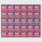 スポーティパーソナライズされたー名50th誕生日の子供のラップ ラッピングペーパー (フラット)