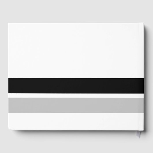 スポーティブラックライトグレーレーシングストライプズオンホワイト ゲストブック (裏面)