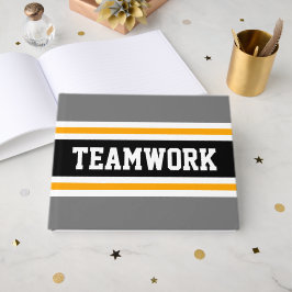 スポーティブラック ホワイト グレー オレンジ TEAMWORK ストライプ ゲストブック