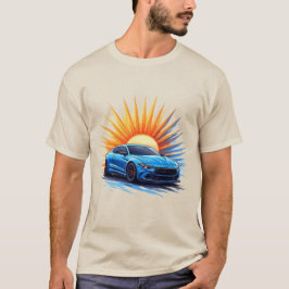 🏎️ スポーティブルーレーシングカースピードモーションデザイン Tシャツ