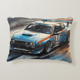 スポーティブルーレーシングカー アクセントクッション