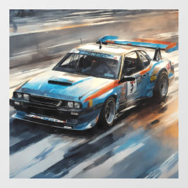 スポーティブルーレーシングカー ウィンドウサイン