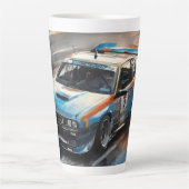 スポーティブルーレーシングカー カフェラテマグ (正面)