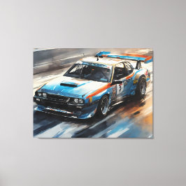 スポーティブルーレーシングカー キャンバスプリント