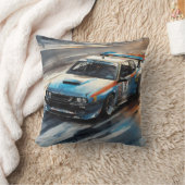 スポーティブルーレーシングカー クッション (ブランケット)