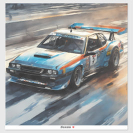 スポーティブルーレーシングカー シール