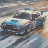 スポーティブルーレーシングカー シール (正面)