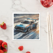 スポーティブルーレーシングカー スタンダードカクテルナプキン (インサイチュ)