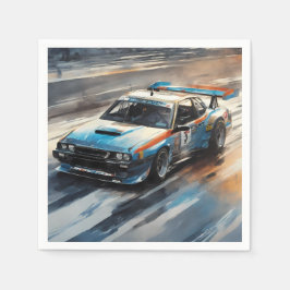 スポーティブルーレーシングカー スタンダードカクテルナプキン