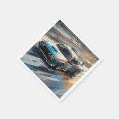 スポーティブルーレーシングカー スタンダードカクテルナプキン (角)