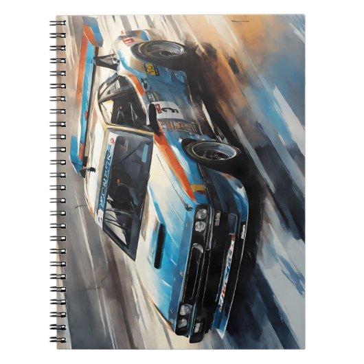 スポーティブルーレーシングカー ノートブック (正面)