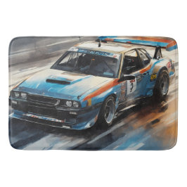 スポーティブルーレーシングカー バスマット