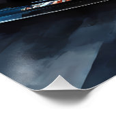 スポーティブルーレーシングカー ポスター (コーナー)