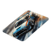 スポーティブルーレーシングカー マグネット (左側)