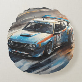 スポーティブルーレーシングカー ラウンドクッション
