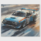 スポーティブルーレーシングカー ラッピングペーパー (フラット)