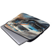 スポーティブルーレーシングカー ラップトップスリーブ (正面下部)