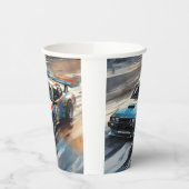 スポーティブルーレーシングカー 紙コップ (左)