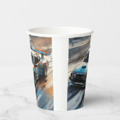 スポーティブルーレーシングカー 紙コップ (右)