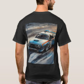 スポーティブルーレーシングカー Tシャツ (裏面)