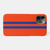 スポーティブルー+オレンジストライプ柄 Case-Mate iPhoneケース (裏面(横))