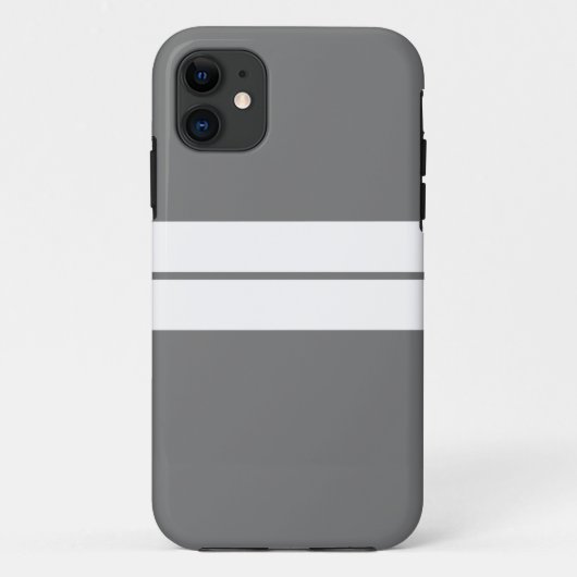 スポーティプロフェッショナルグレーツインホワイトレーシングストライプズ Case-Mate iPhoneケース (裏面)