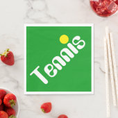 スポーティホワイトイエローテニス文字オンブライトグリーン スタンダードランチョンナプキン (インサイチュ)