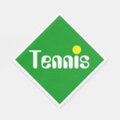 スポーティホワイトイエローテニス文字オンブライトグリーン スタンダードランチョンナプキン (角)