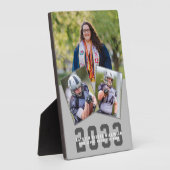 スポーティモダンガールはっきりしたスクリプト卒業3写真 フォトプラーク (側面)